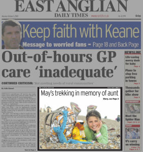 Thumbnail of front page of EADT 5.10.09